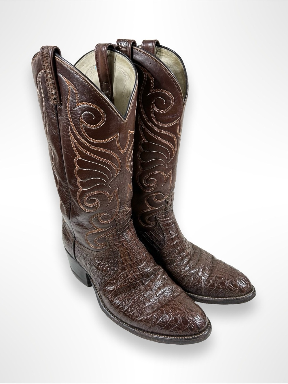 DAN POST vintage 80s hornback lizard western boots